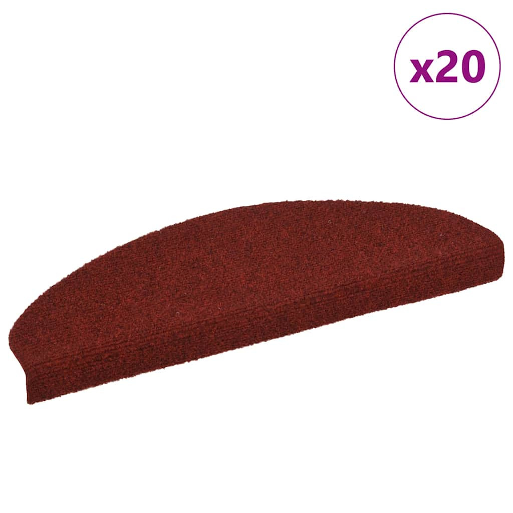 vidaXL Stufenmatten Selbstklebend 20 Stk. 65x21x4 cm Bordeauxrot Halbrund Groß