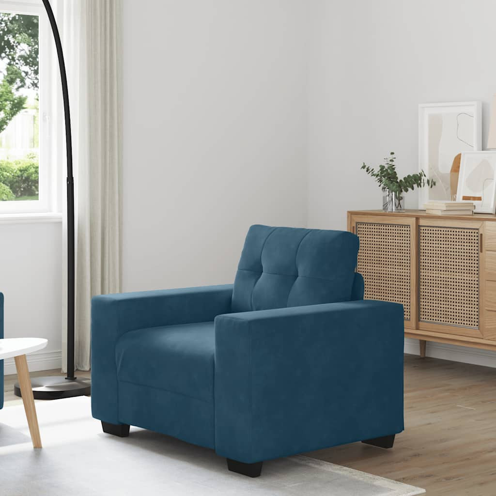 vidaXL Sessel Blau 100x78x80 cm Samt
