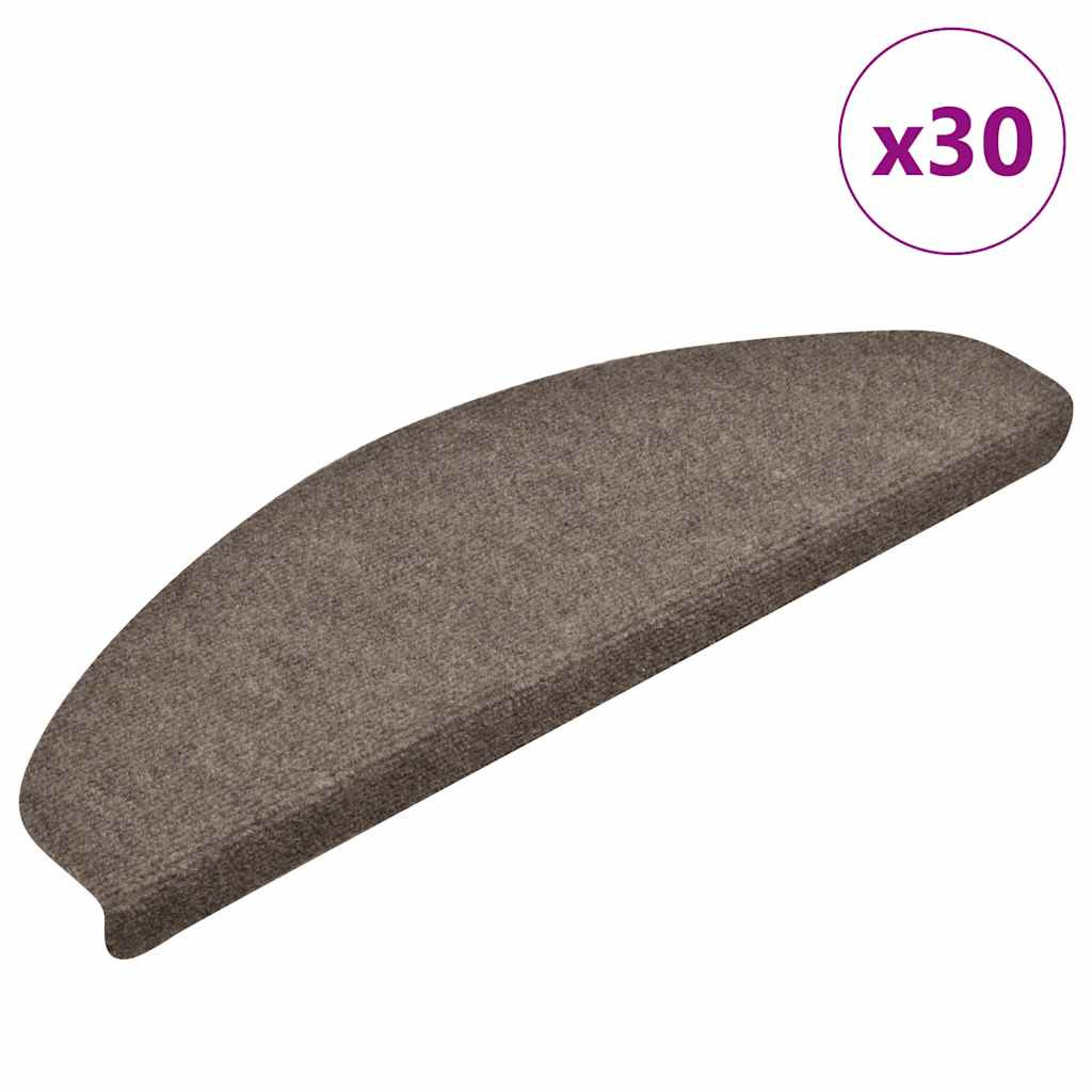 vidaXL Stufenmatten Selbstklebend 30 Stk. 65x21x4 cm Beige Halbrund Groß