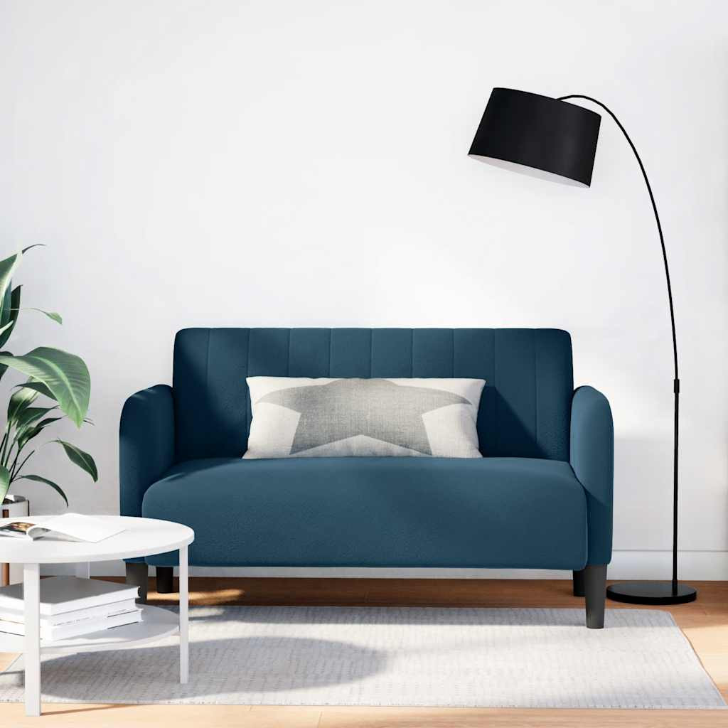 vidaXL Zweisitzer-Sofa Blau 109 cm Samt