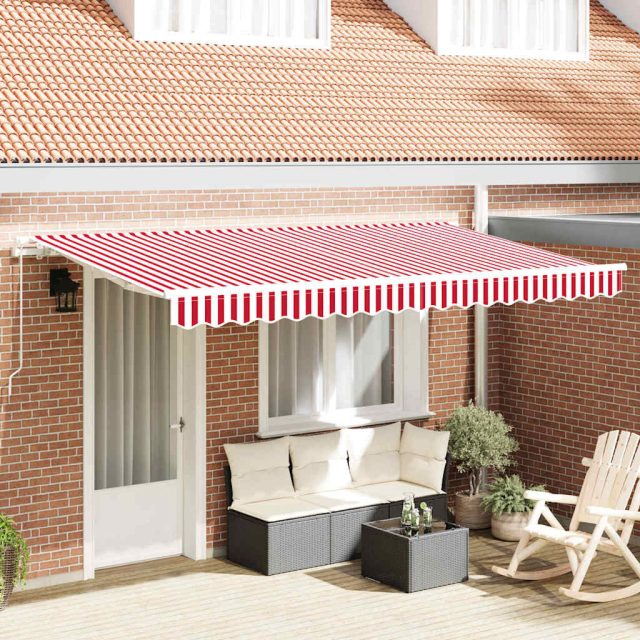 vidaXL Einziehbare Markise Rot 400 x 200 cm Stoff