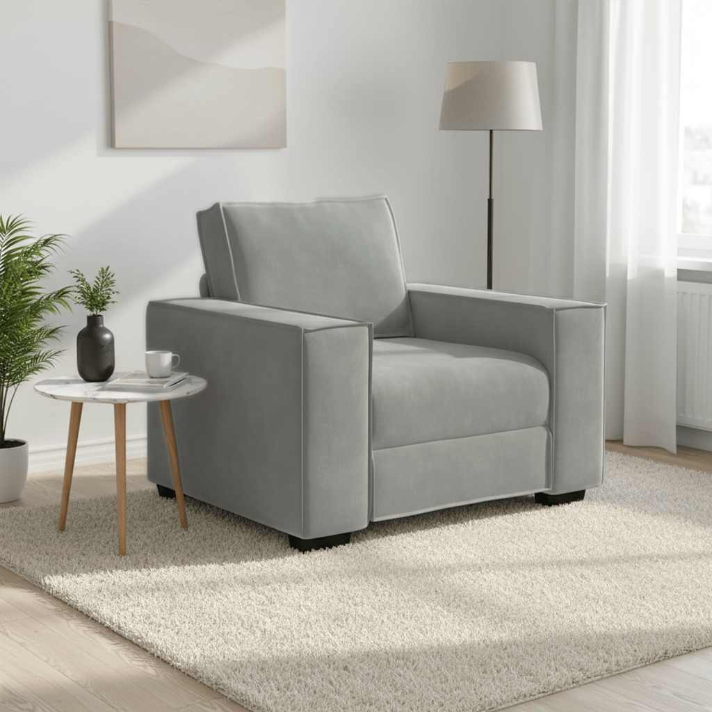 vidaXL Sessel Hellgrau 100x78x84 cm Samt