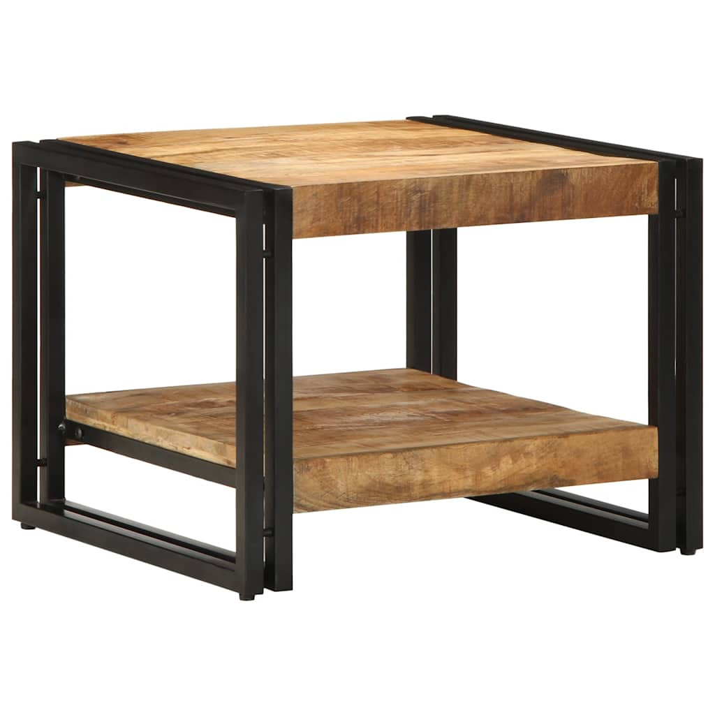 vidaXL Couchtisch 50x50x38 cm Raues Massivholz Mango