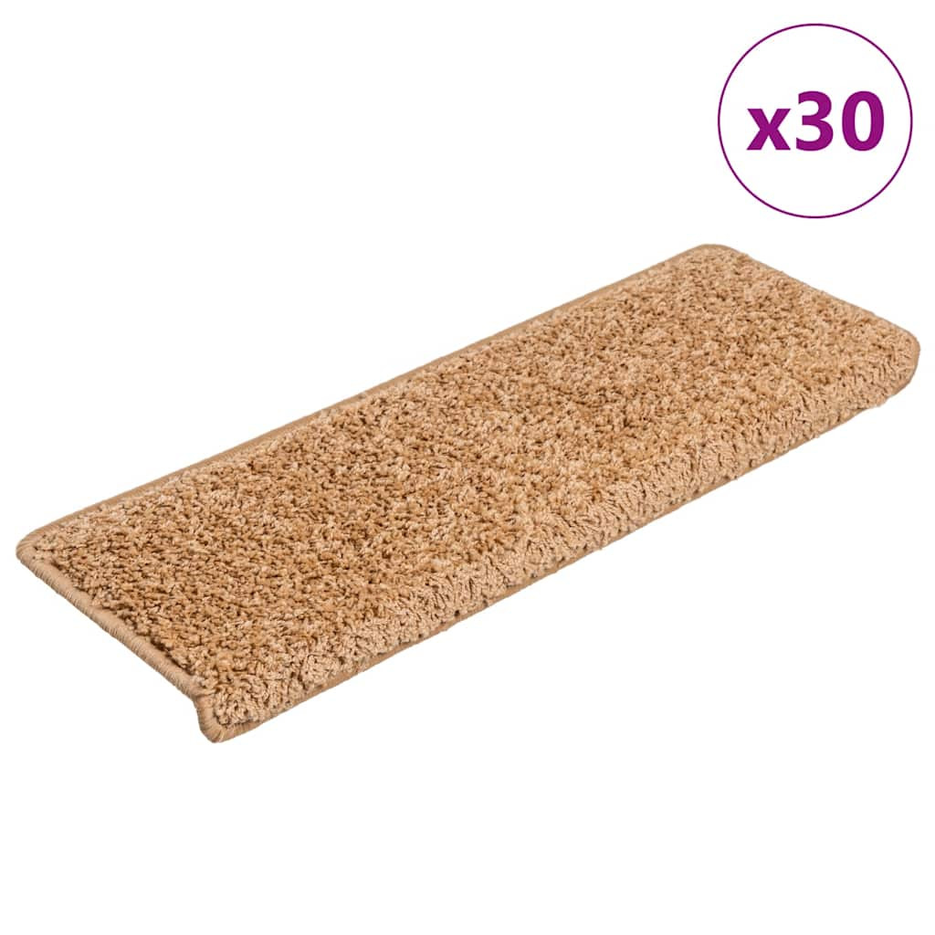 vidaXL Stufenmatten 30 Stk. 65x21x4 cm Beige Rechteckiger Rand