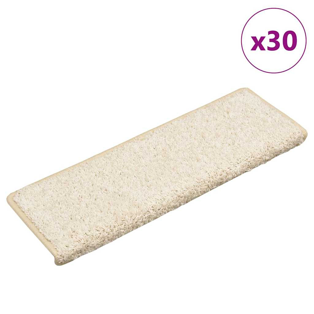 vidaXL Stufenmatten 30 Stk. 65x21x4 cm Weiß Rechteckiger Rand