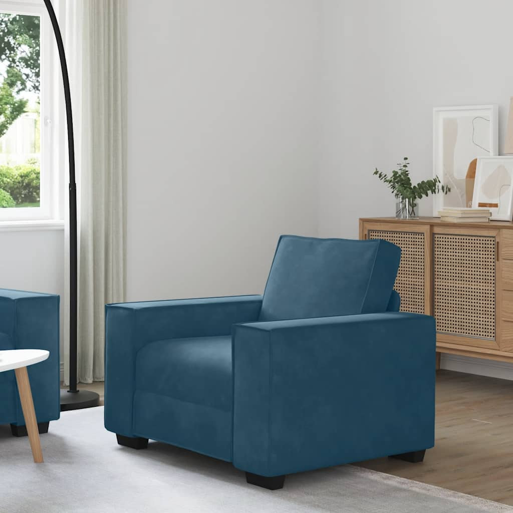 vidaXL Sessel Blau 100x78x84 cm Samt