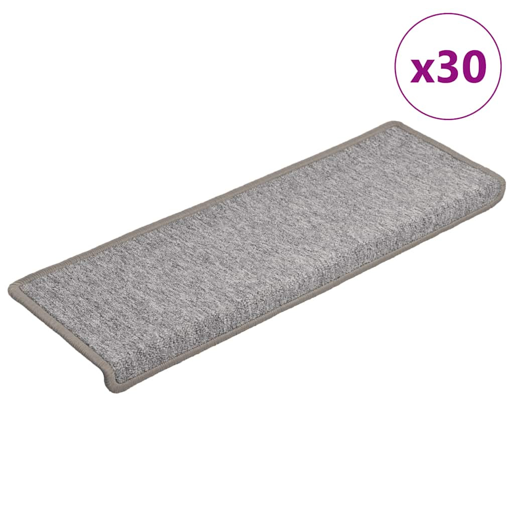 vidaXL Stufenmatten 30 Stk. 65x21x4 cm Hellgrau Rechteckiger Rand