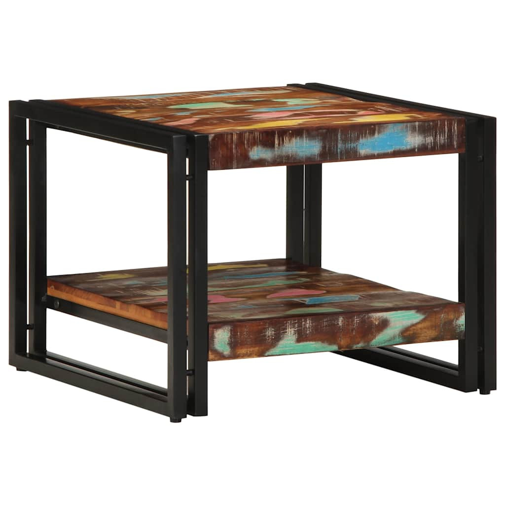 vidaXL Couchtisch Mehrfarbig 50x50x38 cm Altholz Massivholz