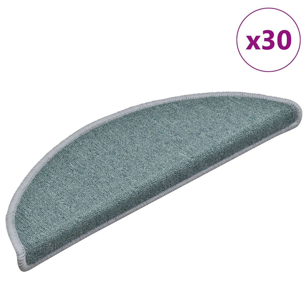 vidaXL Stufenmatten 30 Stk. 56x17x3 cm Seeblau Halbrund