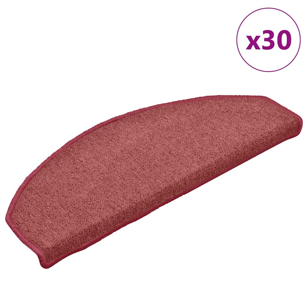 vidaXL Stufenmatten 30 Stk. 65x24x4 cm Bordeaux Halbrund Groß
