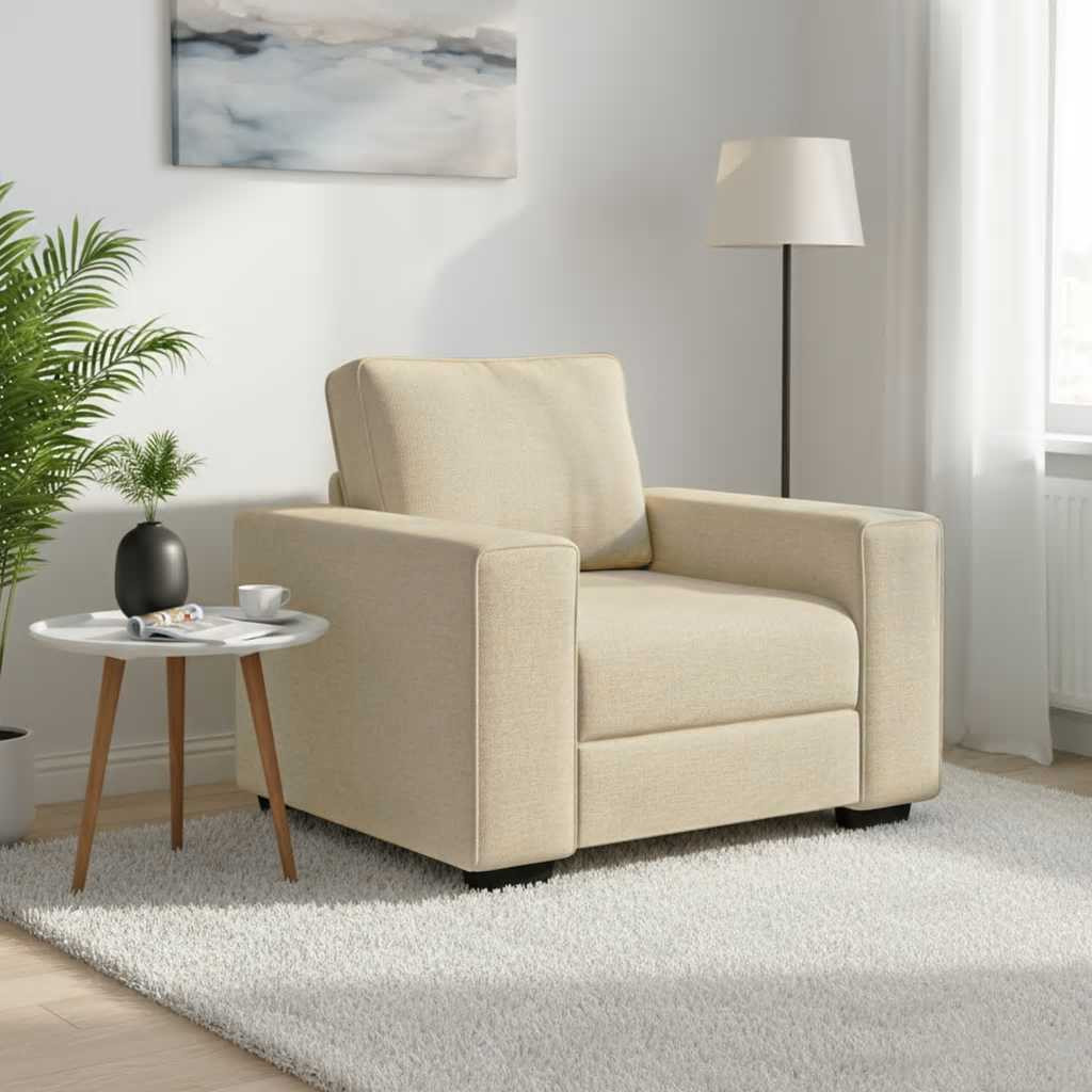 vidaXL Sessel Creme 100x77x82 cm Stoff