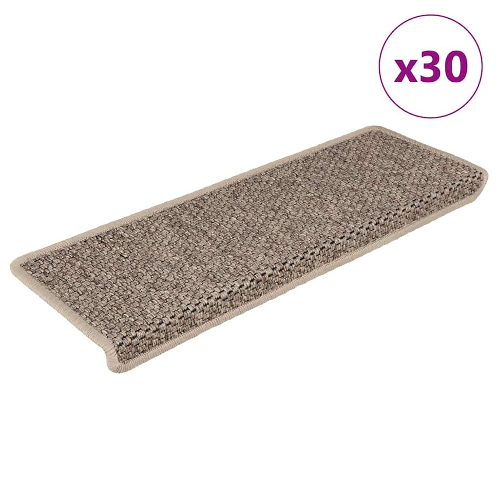 vidaXL Stufenmatten Selbstklebend Sisal-Optik 30 Stk. 65x21x4cm