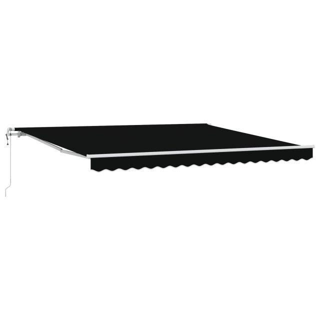 vidaXL Ausziehbare Markise Schwarz 400 x 300 cm Stoff und Aluminium