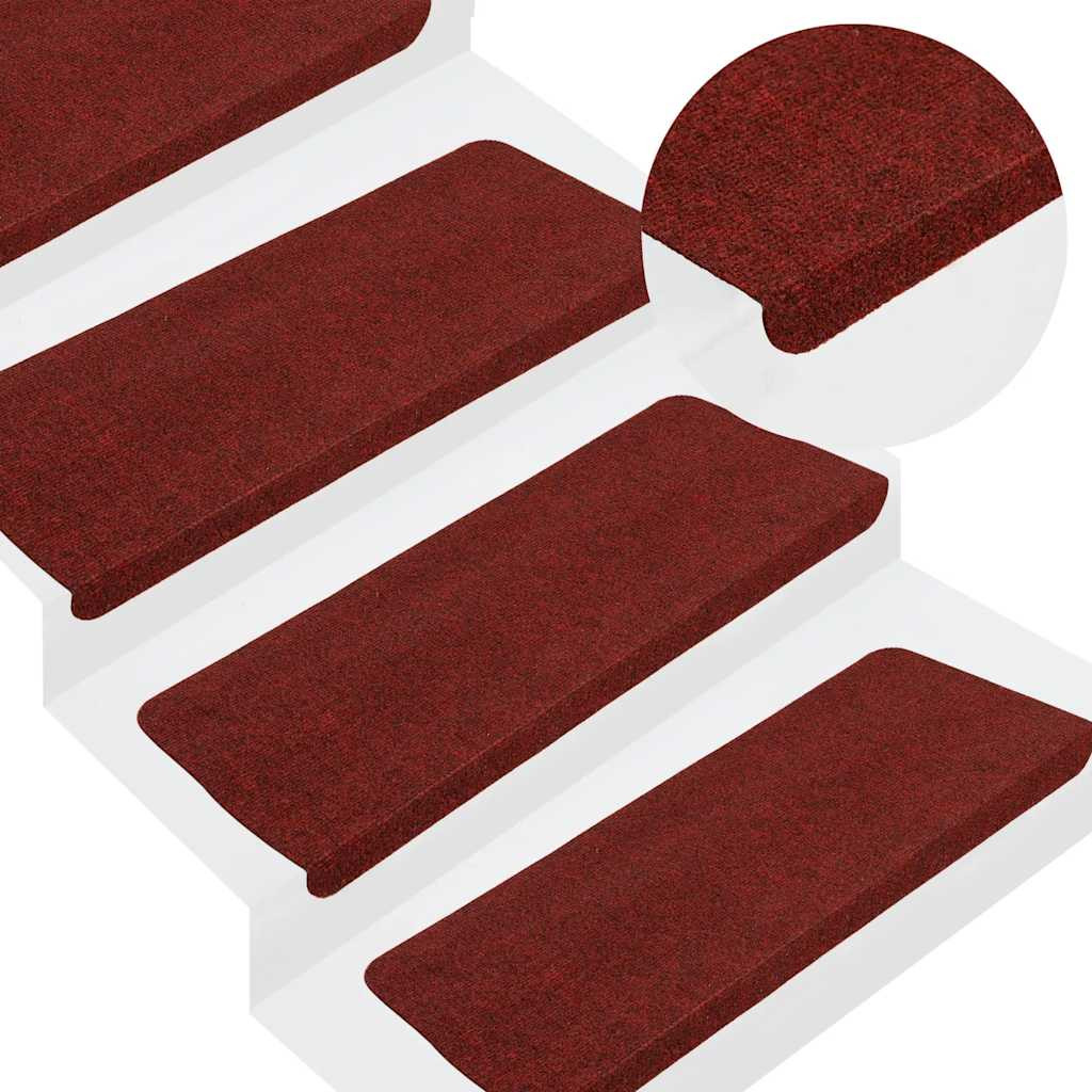 vidaXL Stufenmatten Selbstklebend 30 Stk. Rot 65x22,5x3,5 cm