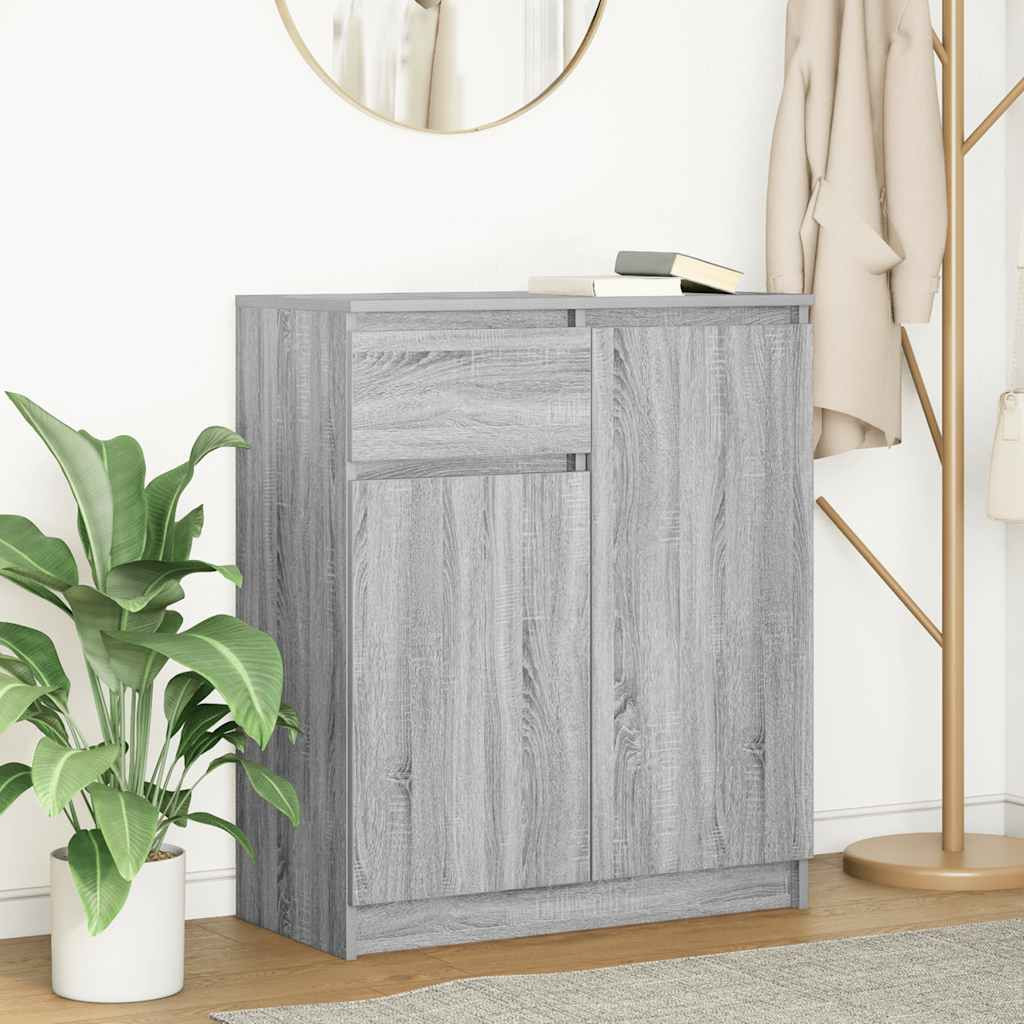 vidaXL Sideboard mit Schublade Grau Sonoma 71x35x84 cm Holzwerkstoff