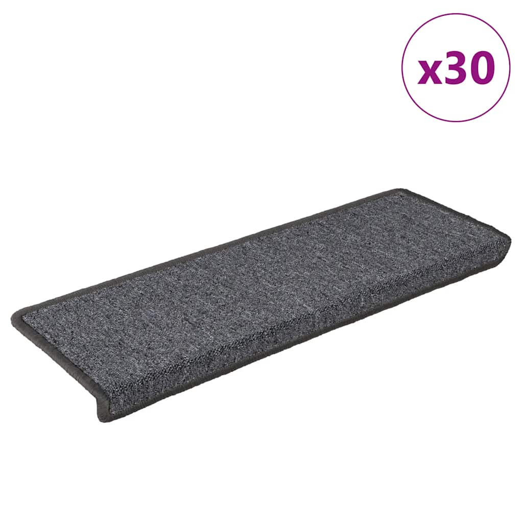 vidaXL Stufenmatten 30 Stk. 65x21x4 cm Dunkelgrau Rechteckiger Rand