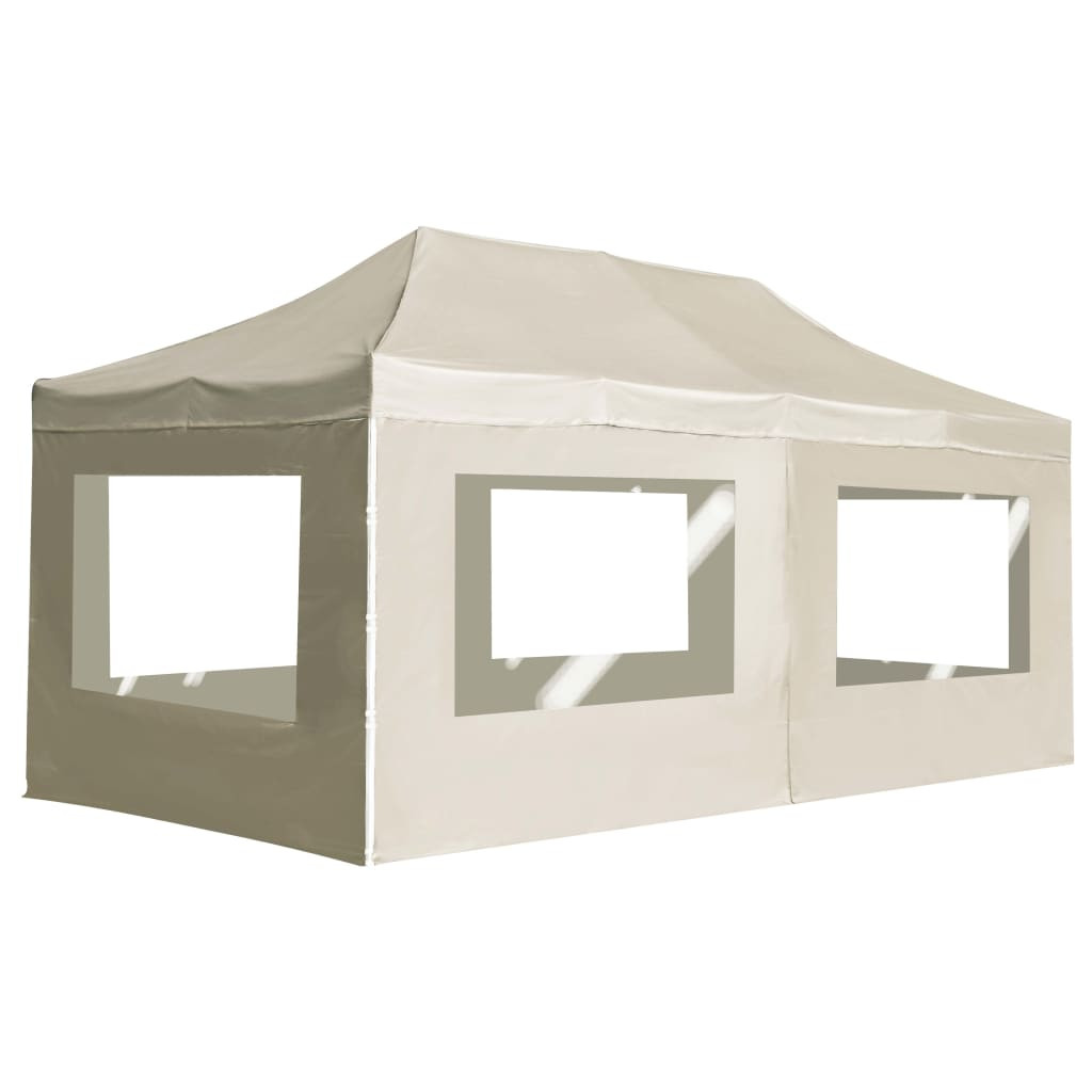 vidaXL Profi-Partyzelt Faltbar mit Wänden Aluminium 6×3m Creme