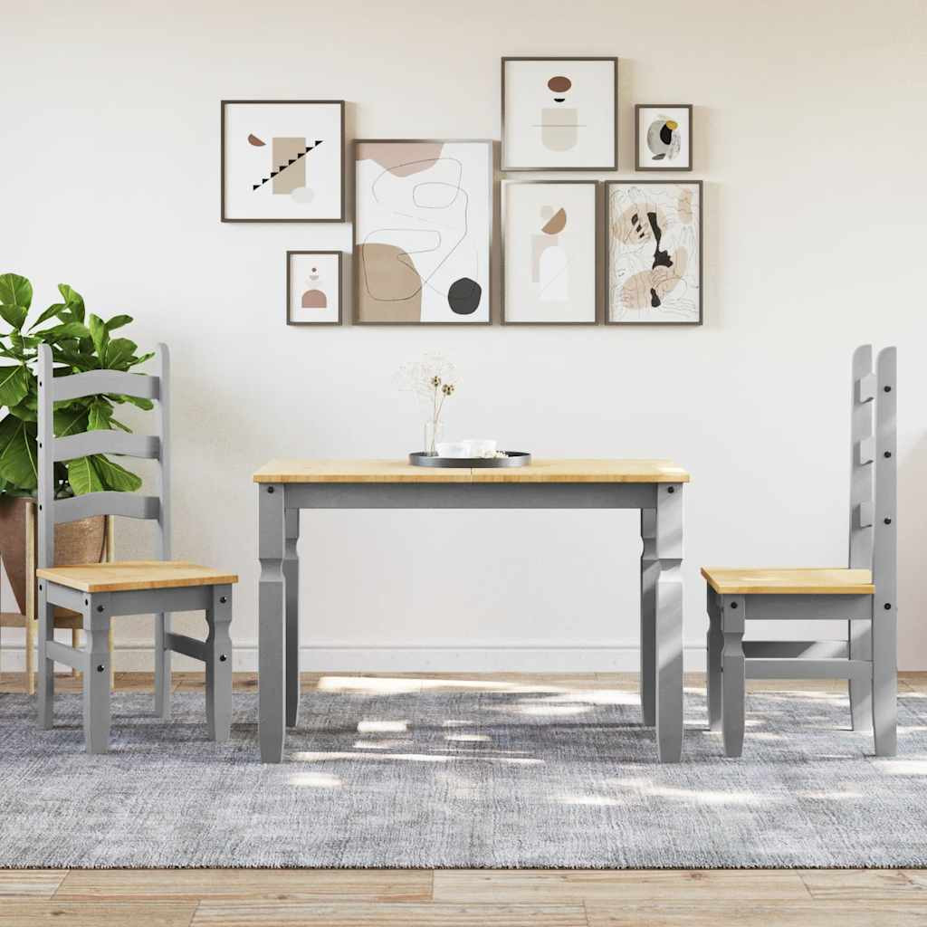 vidaXL 3-tlg. Essgruppe PANAMA Grau Massivholz Kiefer