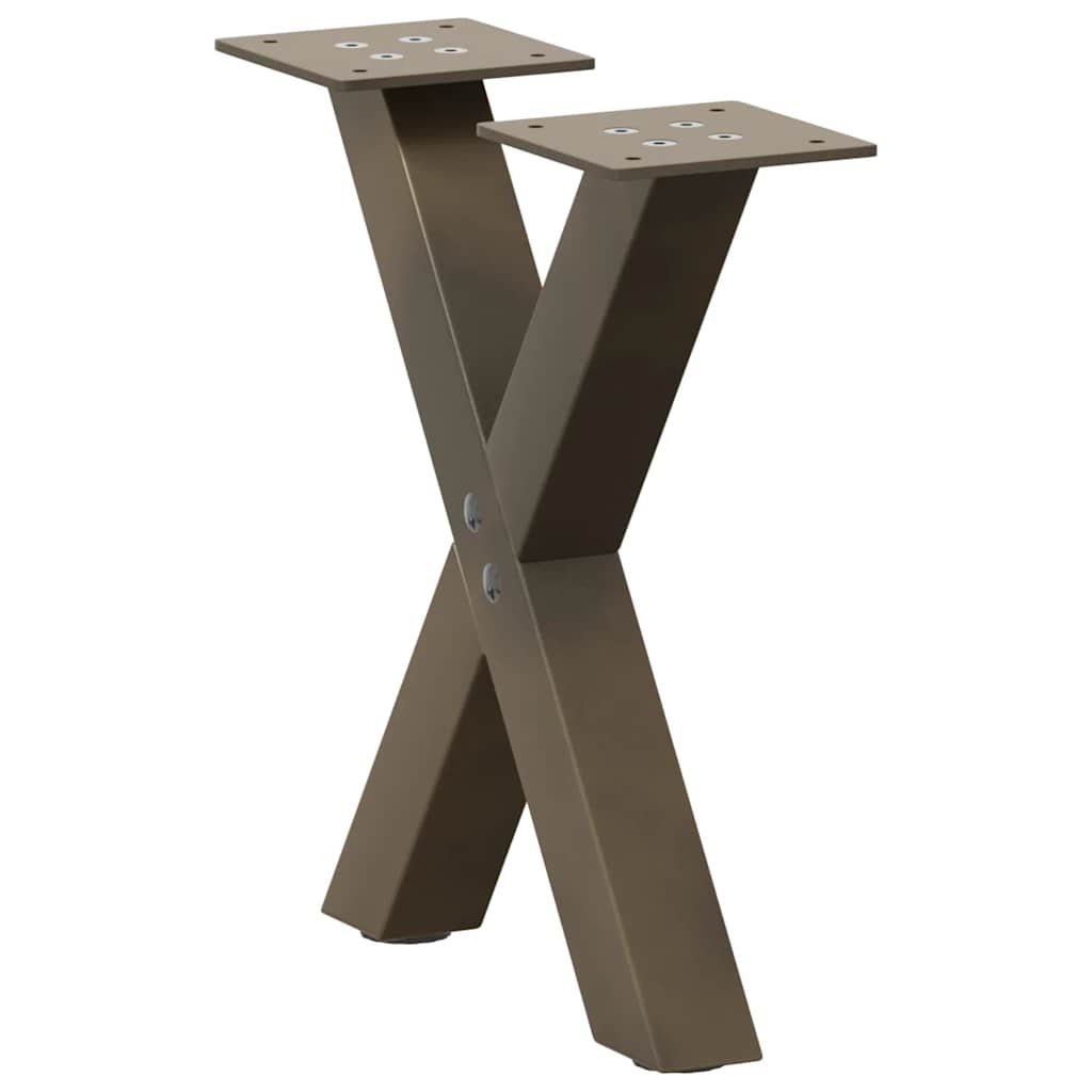 vidaXL Couchtischbeine X-Form 2 Stk. Naturstahl 37x(30-31) cm Stahl