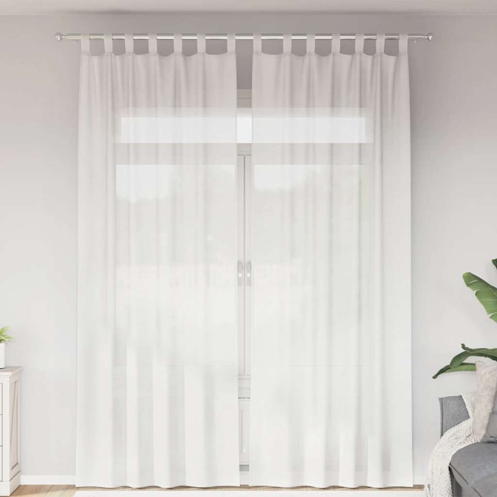 vidaXL Voile Vorhänge mit Schlaufen 2 Stk. Weiß 140x260 cm