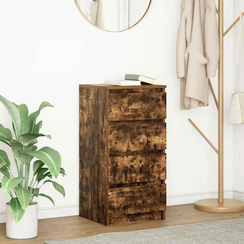 vidaXL Sideboard Räuchereiche 37,5x35x76 cm Holzwerkstoff