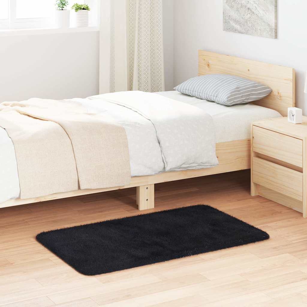 vidaXL Teppich Shaggy Hochflor NAVARRA Schwarz 60x100 cm Polyester