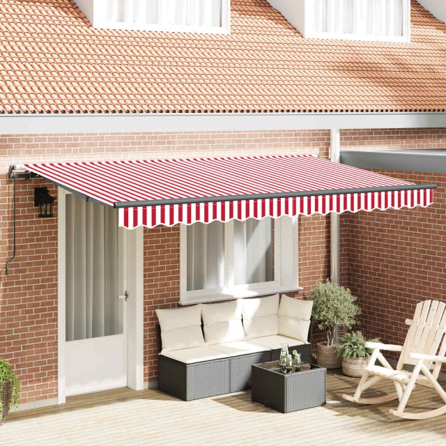 vidaXL Einziehbare Markise Rot 400 x 200 cm Stoff
