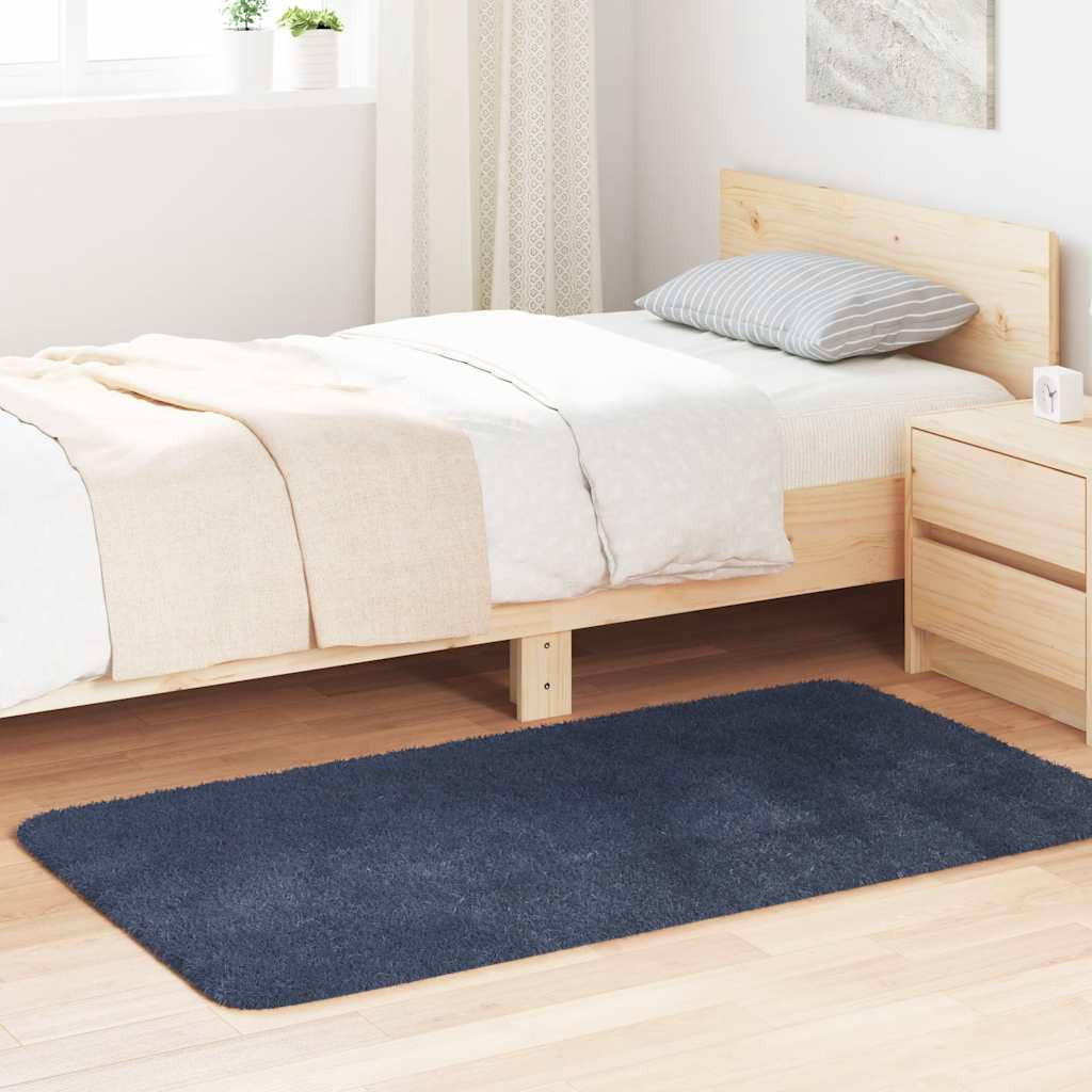 vidaXL Teppich Shaggy Hochflor NAVARRA Marineblau 80x150 cm Polyester