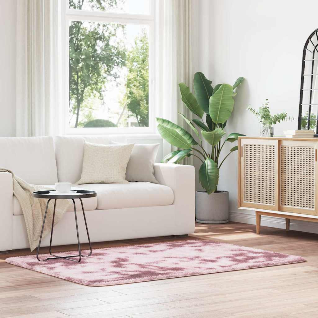 vidaXL Teppich Shaggy Hochflor NAVARRA Altrosa 120x170 cm Polyester