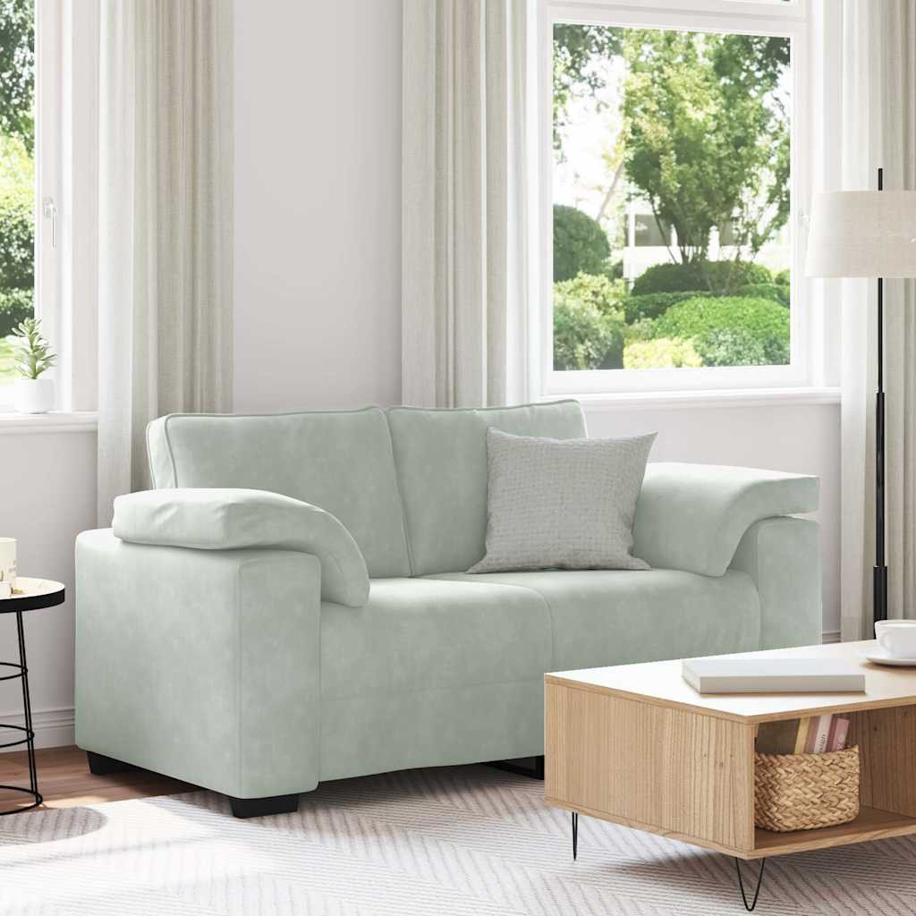 vidaXL Zweisitzer-Sofa Hellgrau 160x77x82 cm Samt