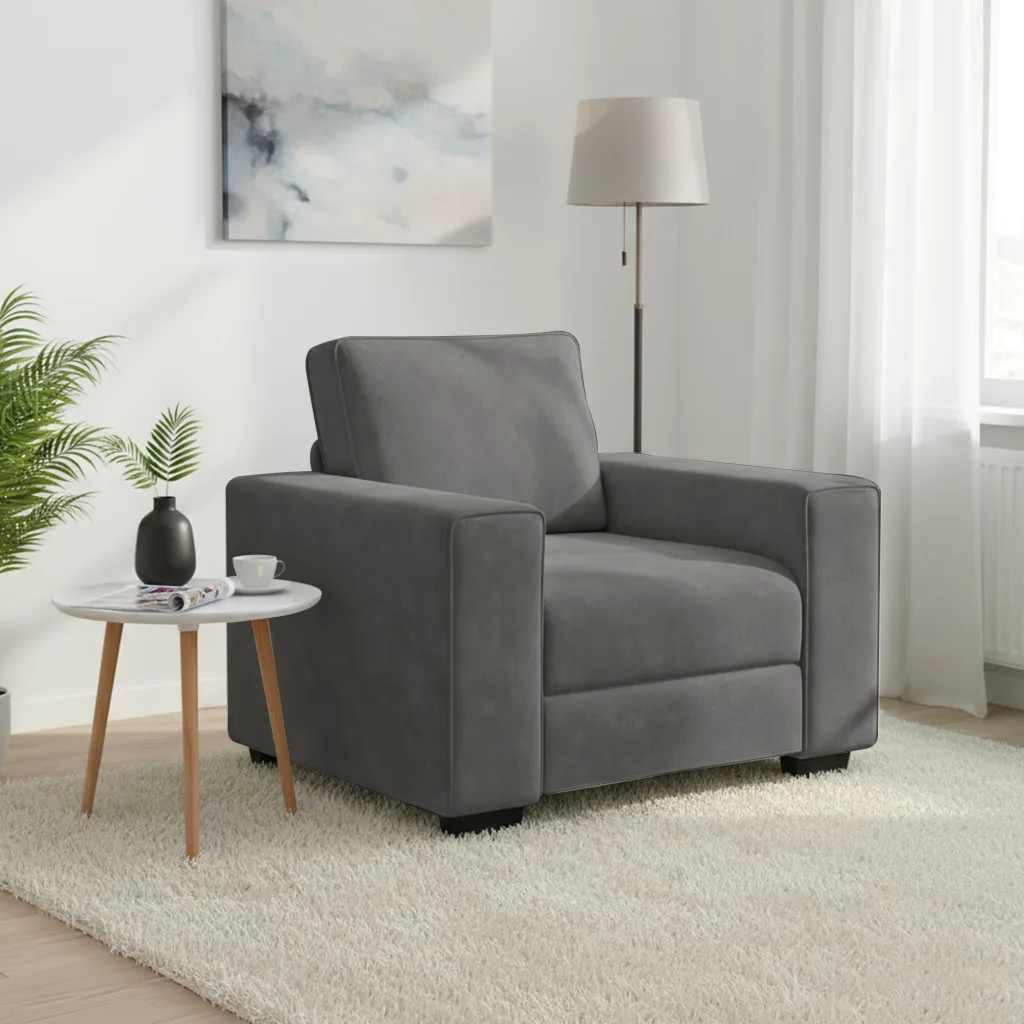 vidaXL Sessel Dunkelgrau 100x77x82 cm Samt