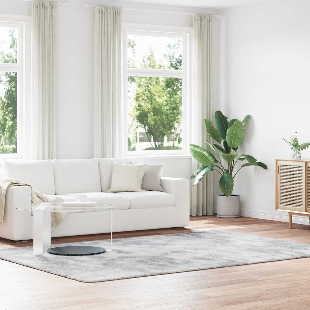 vidaXL Teppich Shaggy Hochflor NAVARRA Silbergrau 200x290 cm Polyester