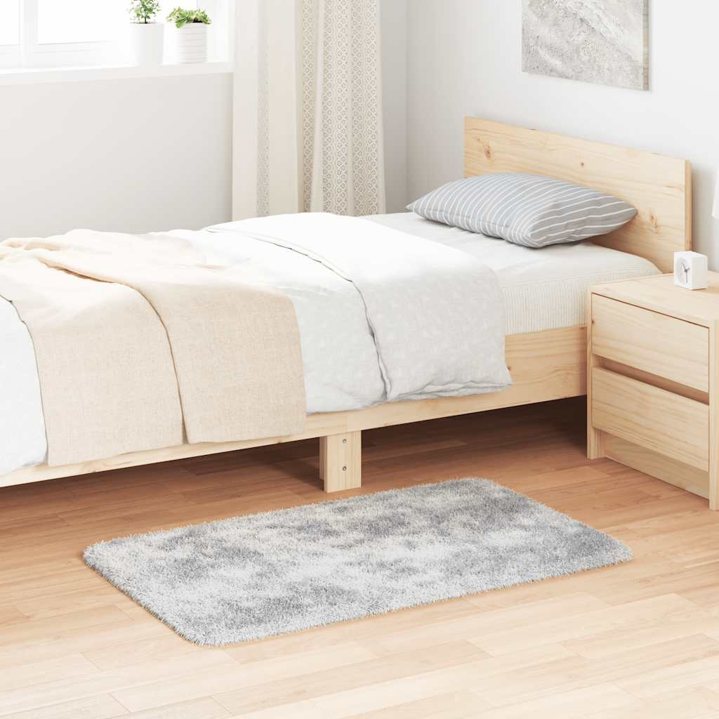 vidaXL Teppich Shaggy Hochflor NAVARRA Silbergrau 60x100 cm Polyester