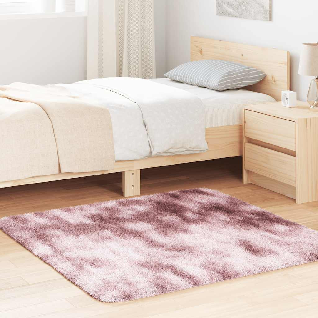 vidaXL Teppich Shaggy Hochflor NAVARRA Altrosa 120x120 cm Polyester