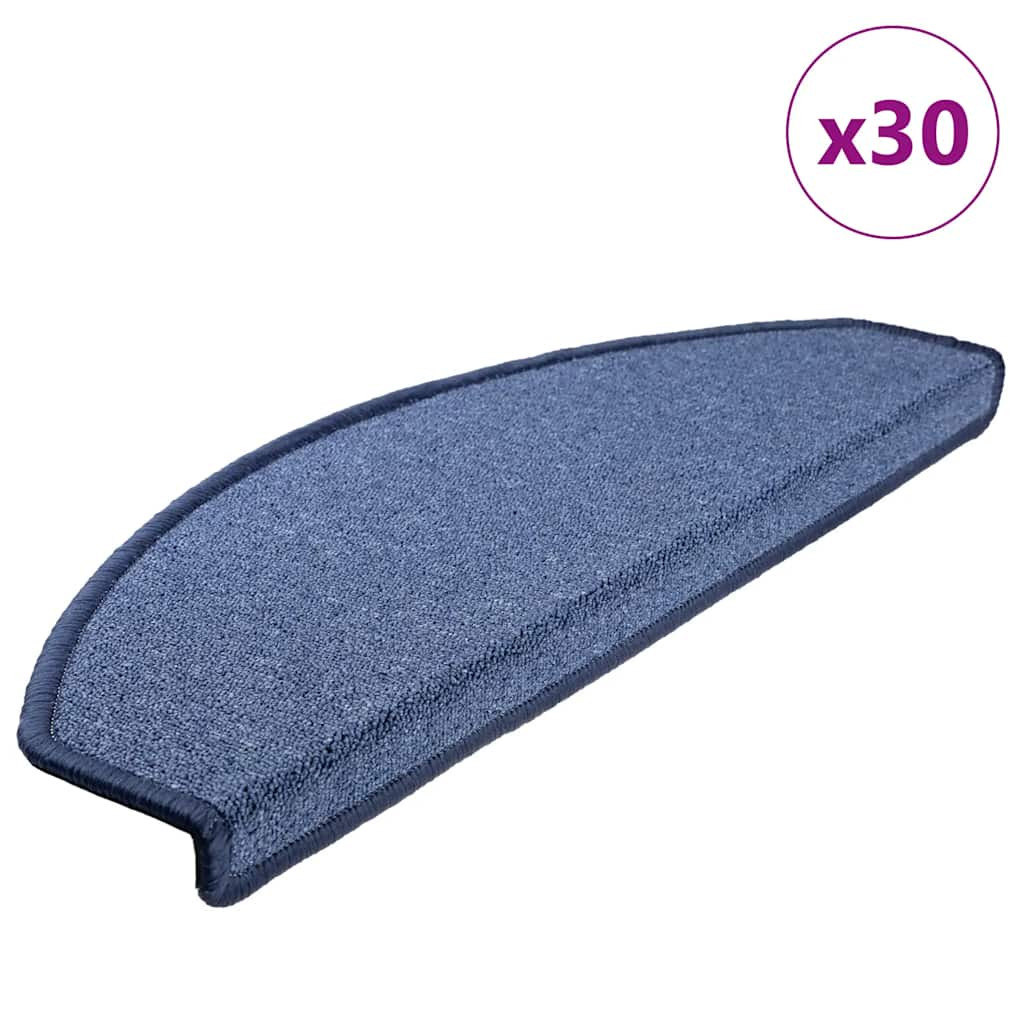 vidaXL Stufenmatten 30 Stk. 65x24x4 cm Blau Halbrund Groß