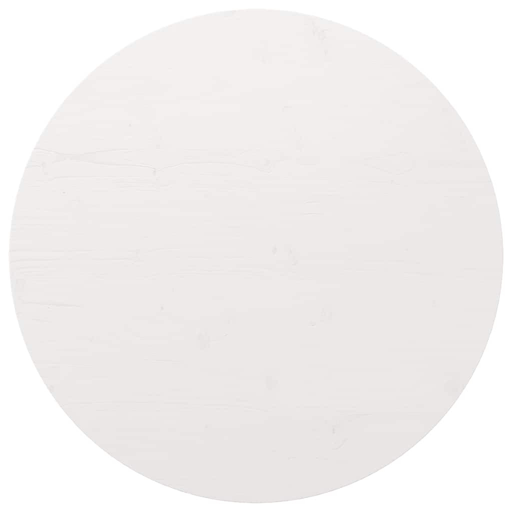 vidaXL Tischplatte Weiß Ø90x2,5 cm Massivholz Kiefer