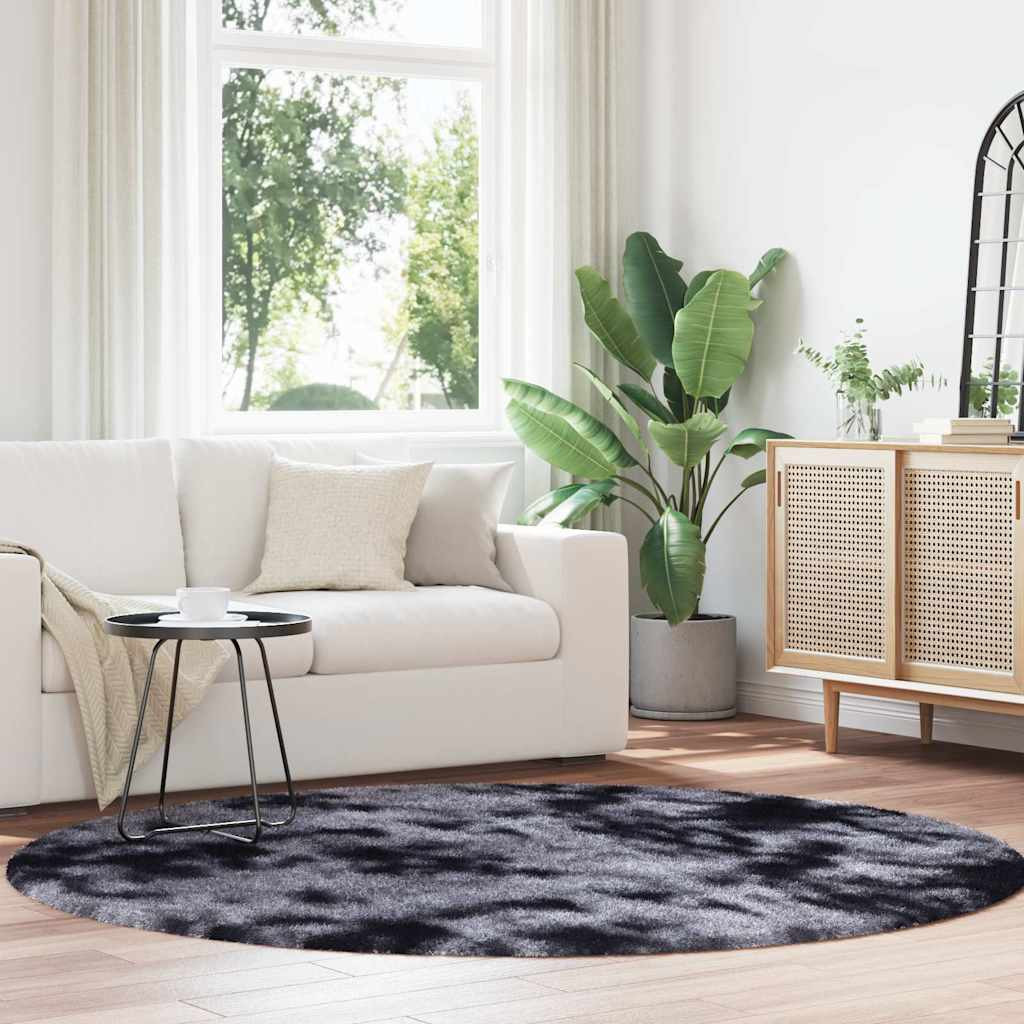 vidaXL Teppich Shaggy Hochflor NAVARRA Dunkelgrau 200x200 cm Polyester