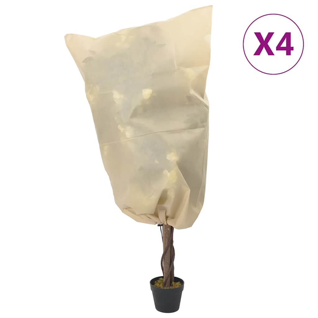 vidaXL Wintervlies mit Kordelzug 4 Stk. 70 g/m² 0,8x1 m