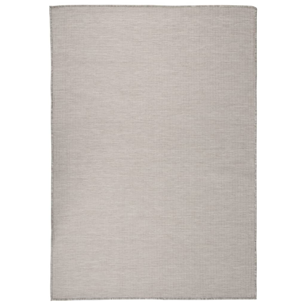 vidaXL Outdoor-Teppich Flachgewebe 140x200 cm Hellgrau