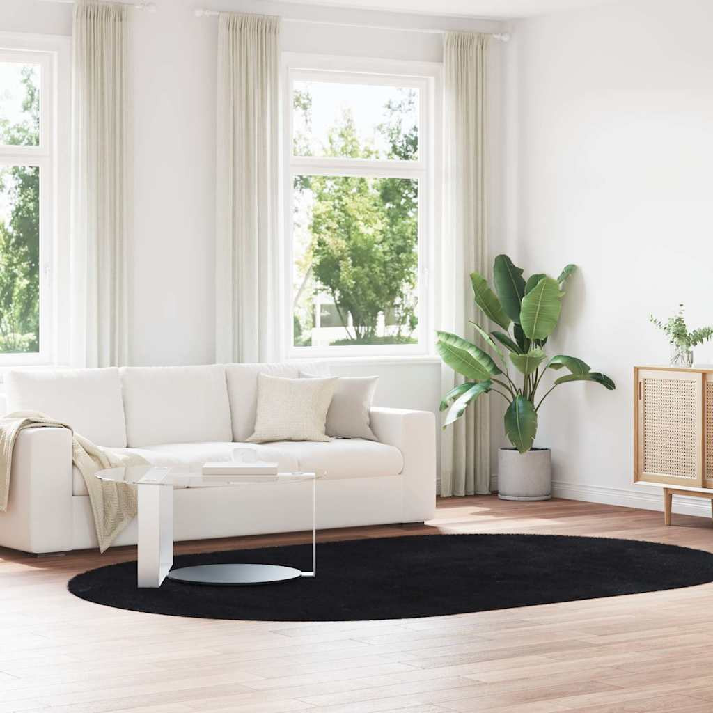 vidaXL Teppich Shaggy Hochflor NAVARRA Schwarz 300x200 cm Polyester
