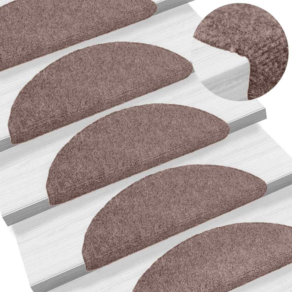 vidaXL Stufenmatten Selbstklebend 5 Stk. 56x17x3 cm Hellbraun Halbrund