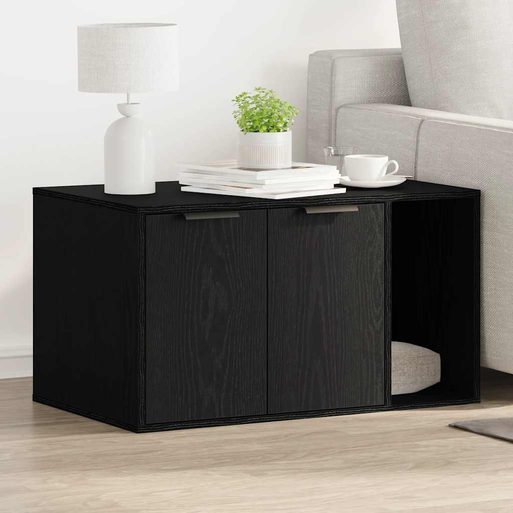 vidaXL Katzentoilettengehäuse Schwarze Eiche 80 x 50 x 45 cm Holzwerkstoff