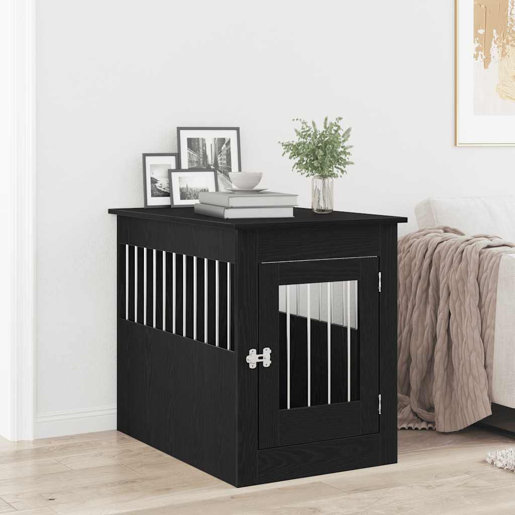 vidaXL Hundebox-Möbel Schwarze Eiche 55 x 80 x 68 cm Holzwerkstoff