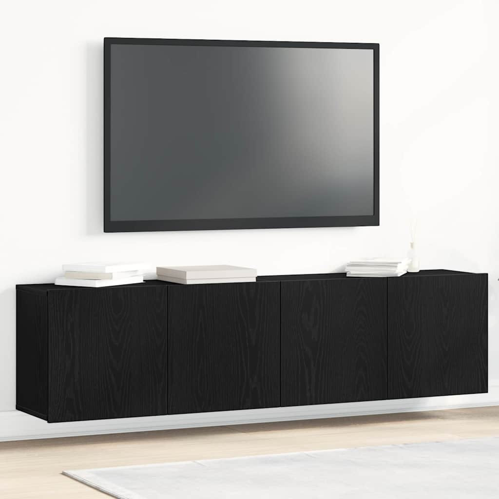 vidaXL TV-Schränke 2 Stk. Schwarze Eiche 160 x 30 x 41 cm Holzwerkstoff