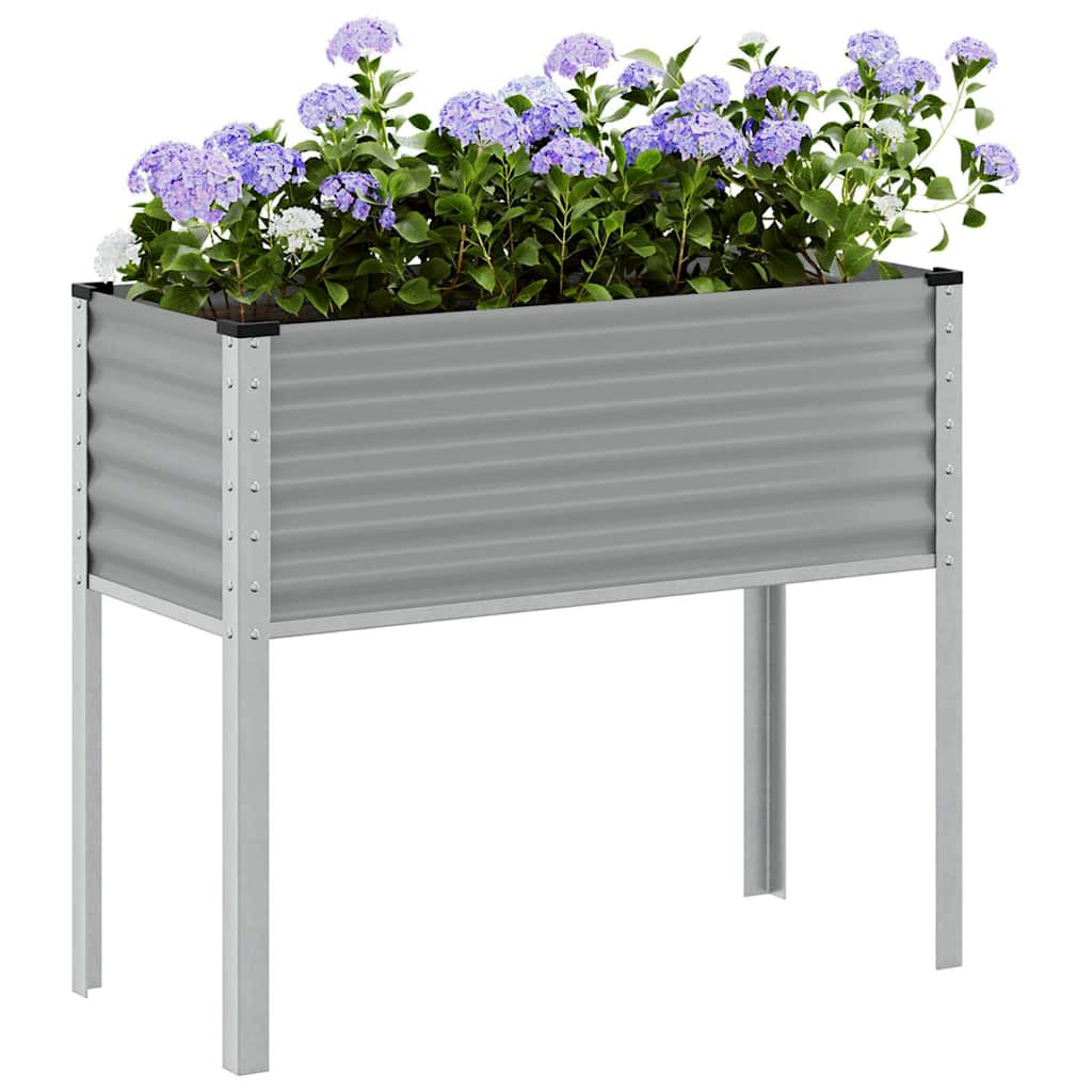 vidaXL Pflanzkübel Grau 100x45x90 cm Stahl