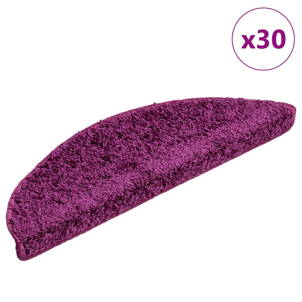 vidaXL Stufenmatten 30 Stk. 56x17x3 cm Violett Halbrund