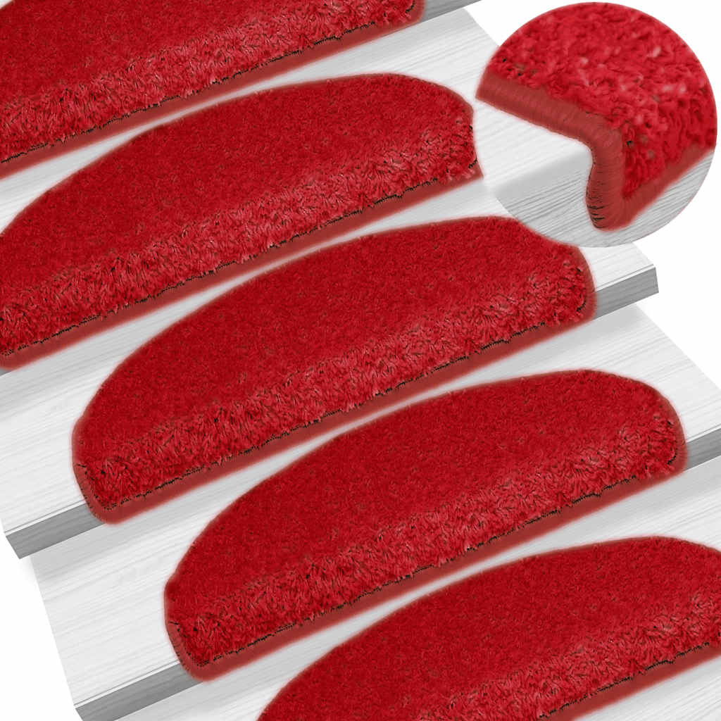 vidaXL Stufenmatten 30 Stk. 65x21x4 cm Rot Halbrund Groß
