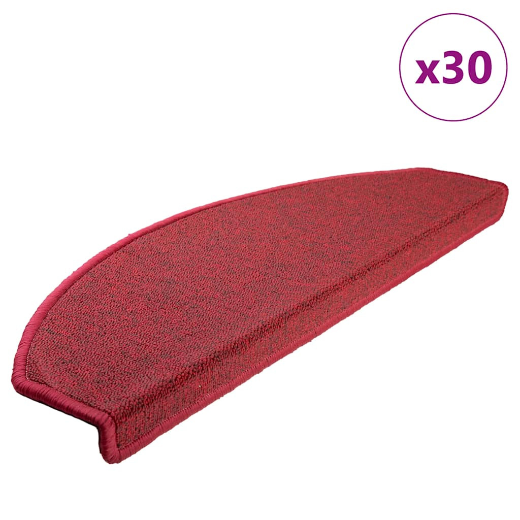 vidaXL Stufenmatten 30 Stk. 65x24x4 cm Rot Halbrund Groß
