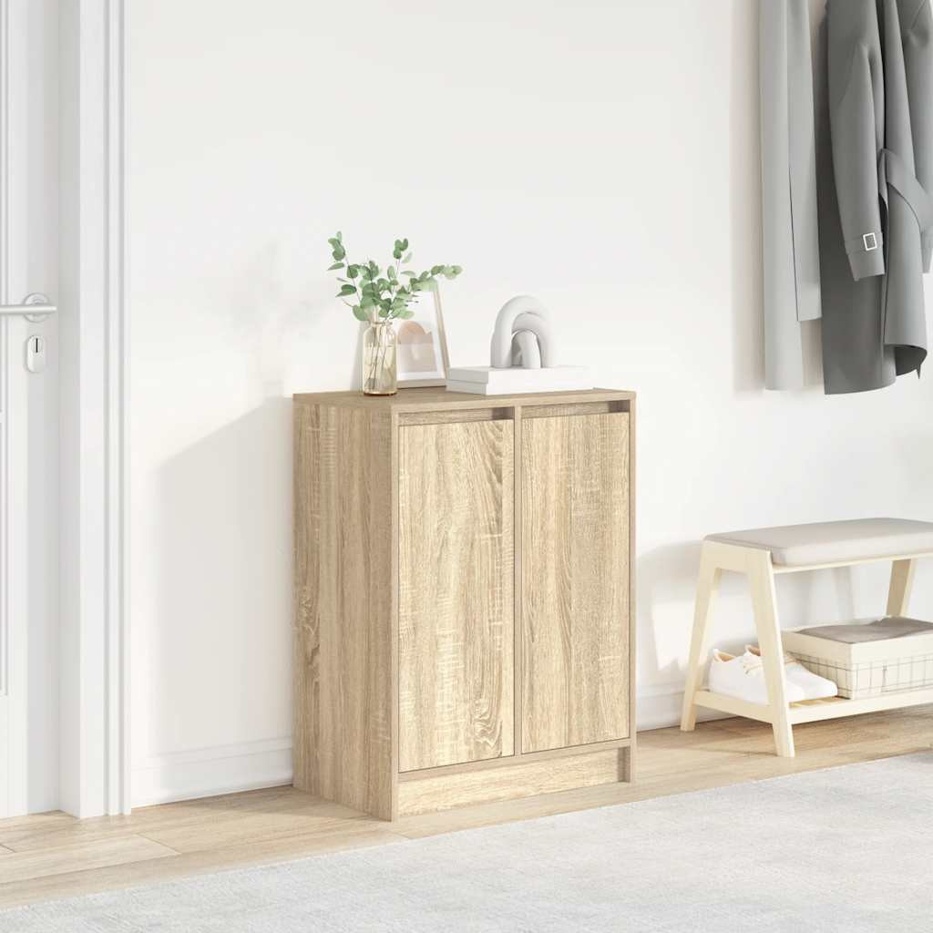 vidaXL Schuhschrank Sonoma-Eiche 57x34x76 cm Holzwerkstoff