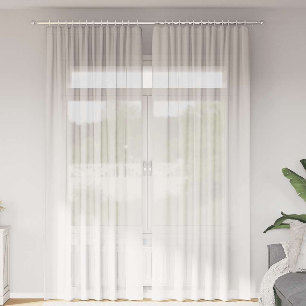 vidaXL Voile Vorhänge mit Stangentaschen 2 Stk. Weiß